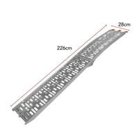 D2U Aluminum Folding Loading Ramps, 680kg Capacity - Heavy-Duty for ATVs, Motorcycles, Ride-On Lawnmowers - Foldable Design, Dual-Welded Joints, Rubber Tips, and Corrosion-Resistant Alloy