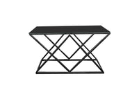 Alsea Console Table Black Base - Black Glass