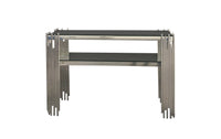 Chelsea Silver Console Table - Black Glass