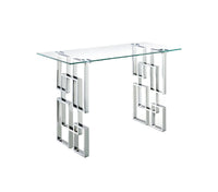 Royale Silver Console Table - Clear Glass