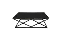 Alsea Coffee Table Black Base - Black Glass