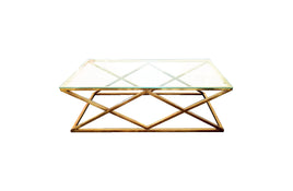 Alsea Coffee Table Gold Base - Clear Glass