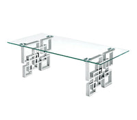 Royale Silver Coffee Table - White Marble