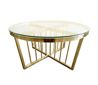Salina Coffee Table -ClearTop - 80cm Gold