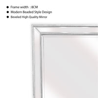 Silver Beaded Framed Mirror - Rectangle 80cm x 110cm
