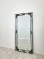 Deluxe French Provincial Ornate Mirror - Antique Silver - 90cm x 170cm