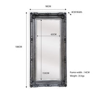 LUX French Provincial Ornate Mirror - Black