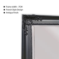 French Provincial Ornate Mirror - Black - Small  80cm x 110cm