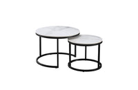 Nesting Style Coffee Table - White on Black - 60cm/45cm