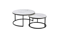 Nesting Style Coffee Table - White on Black - 80cm/60cm