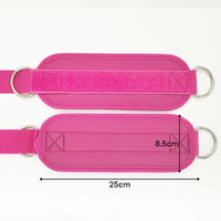 2x Adjustable Ankle Straps for Cable Machines D-Rings Gym Cuff Kickbacks Glute Workouts Leg Extensions Straps Hip Pink