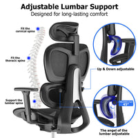 Ergonomic Mesh Home & Office Chair 3D Adjustable Armrest Seat High Back Desk Computer Chair