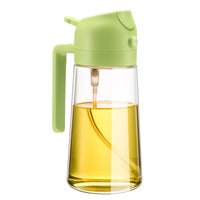 600ml 2 in 1 Glass Oil Sprayer Dispenser Kitchen Sprayz Cooking Baking Oil Bottle BBQ Spray Green