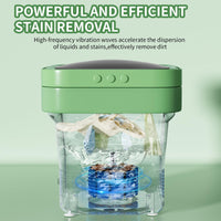 Mini 8L Portable Foldable Washing Machine Washer for Underwear Baby Clothes Camping Travel Green