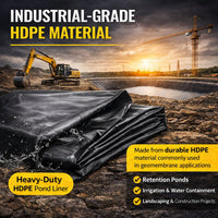 Heavy Duty 0.5mm HDPE Pond Liner Waterproof Sheet 4.5m x 6m for Garden & Fish Ponds