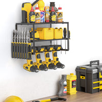 40cm Power Tool Organizer 4 Layers Garage Tool Storage Rack Workshop Tool Shelf Drill Pliers Hammer Rack