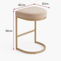 Interior Ave - Royale Light Taupe Velvet Kitchen Bar Stool