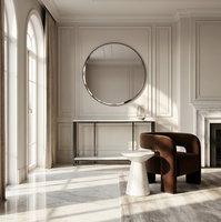 Interior Ave - Bronte Dual Layer Marble Stone Console - White Marble Stone