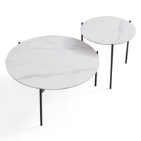 Interior Ave - Bianco Nested Coffee Table Set - White Marble Stone