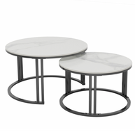Interior Ave - Premier Nested Coffee Table Set - White Marble Stone