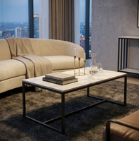 Interior Ave - Monaco Rectangle Coffee Table - White Marble Stone