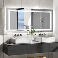 Interior Ave - LED Rectangle Frameless Salon / Bathroom Wall Mirror - 100 x 60cm