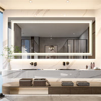Interior Ave - LED Rectangle Frameless Salon / Bathroom Wall Mirror - 100 x 60cm