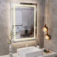 Interior Ave - LED Rectangle Frameless Salon / Bathroom Wall Mirror - 70 x 50cm