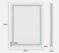 Interior Ave - 50 x 70cm Rectangle Frameless LED Bathroom Mirror