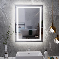 Interior Ave - LED Rectangle Frameless Salon / Bathroom Wall Mirror - 80 x 60cm