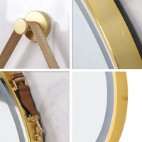 Interior Ave - LED Round Hanging Salon / Bathroom Wall Mirror - Gold - 80cm