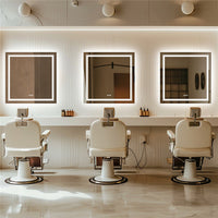 Interior Ave - LED Square Frameless Salon / Bathroom Wall Mirror - 80 x 80cm