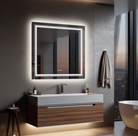 Interior Ave - LED Square Frameless Salon / Bathroom Wall Mirror - 90 x 90cm