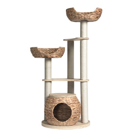 Whisker Wonderland Premium Eco Bamboo Cat Tree Large - Natural Bamboo Structure, Safe & Stable, Multi-Functional Cat Furni...