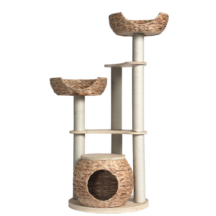 Whisker Wonderland Premium Eco Bamboo Cat Tree Large - Natural Bamboo Structure, Safe & Stable, Multi-Functional Cat Furni...