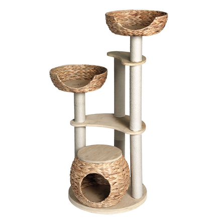 Whisker Wonderland Premium Eco Bamboo Cat Tree Large - Natural Bamboo Structure, Safe & Stable, Multi-Functional Cat Furni...