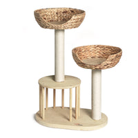 Whisker Wonderland Premium Eco Bamboo Cat Tree Medium - Natural Bamboo Structure, Safe & Stable, Multi-Functional Cat Furn...