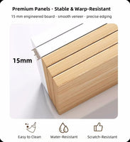 Modern Nightstand Light Gray Wood Grain Safety Tray Storage White Drawer 48cm