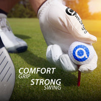 Awezingly Power Touch Cabretta Leather Golf Glove for Men - White (M/L)