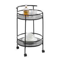 Carlly 2 Tiers Kitchen Rolling Bar Cart In Concrete Grey