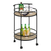 Carlly 2 Tiers Kitchen Rolling Bar Cart In Natural