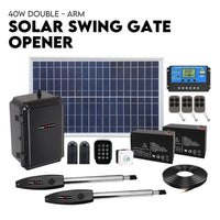 Full Solar Automatic 40W Double Swing Gate Opener Remote Keypad Control