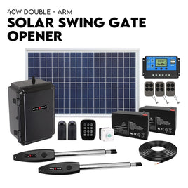 Full Solar Automatic 40W Double Swing Gate Opener Remote Keypad Control