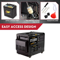 Diesel Generator Single Phase 8.4kw Rated Diesel 6kw 13hp Portable