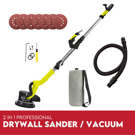 2000W Electric Drywall Sander Hand-Held Machine Plaster Wall Vacuum Bag 7-Speed