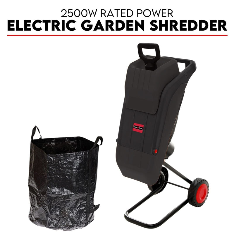 2500W Electric Garden Mulcher Shredder Portable Wood Chipper on Wheels w/ bag Kings Warehouse Australia