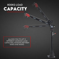 800kg Electric Hoist Winch Crane 12V Swivel Car Truck UTE Lift 360° Pick Up