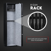 8 Gun Safe Firearm Rifle Storage Lock box Steel Cabinet Heavy Duty Locker CAT A+B