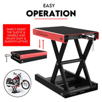 500kg Motorcycle Lift Scissor Jack Work Stand Motorbike Heavy Duty Bike