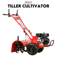 212CC Tiller Cultivator 4 Blades Rotating Tines Power Rotary Hoe Handheld